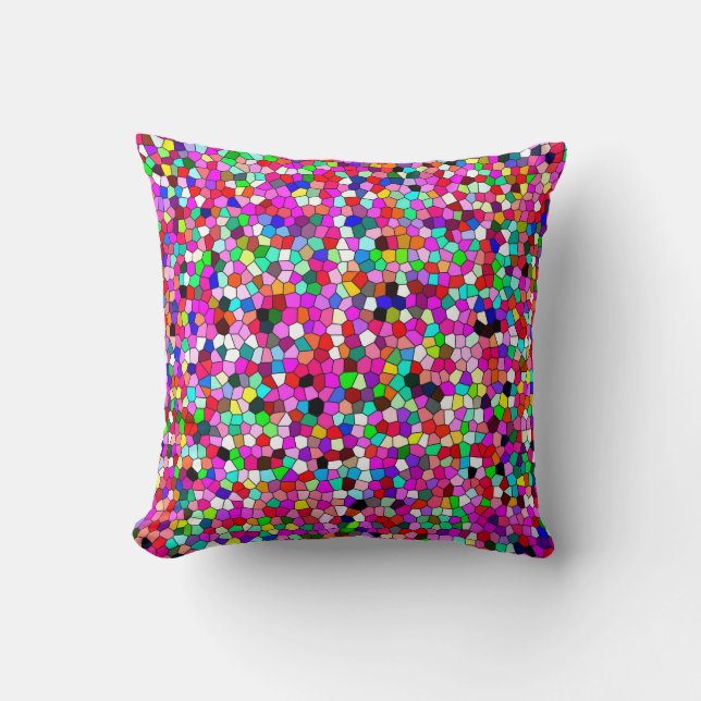 abstract pattern, coloured mosaic wallpaper, geome cushion (Front)
