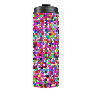 abstract pattern, coloured mosaic wallpaper, geome thermal tumbler