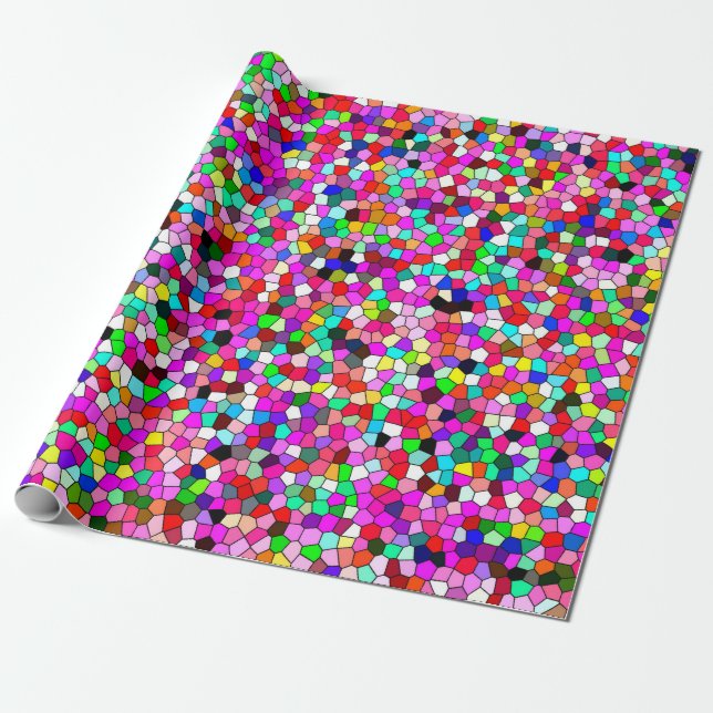 abstract pattern, coloured mosaic wallpaper, geome wrapping paper (Unrolled)
