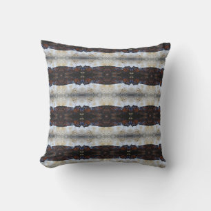 Abstract pattern cream off white black  brown cushion