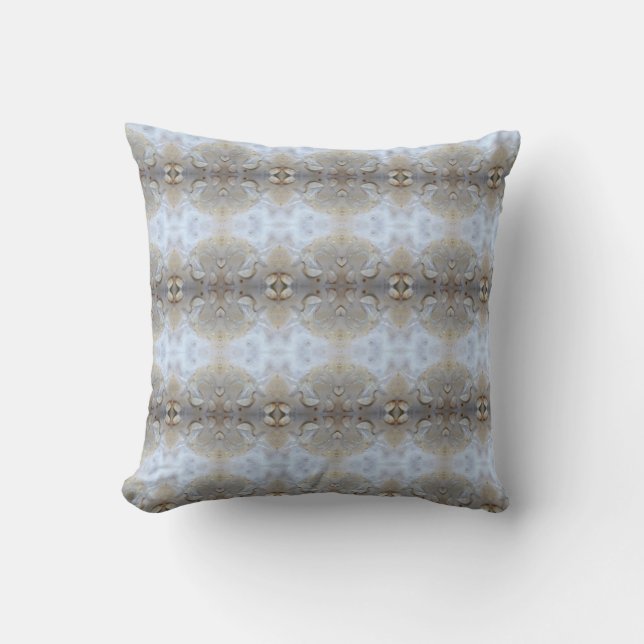 Abstract pattern cream off white grey cushion (Front)