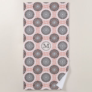 Abstract Pattern custom monogram beach towel