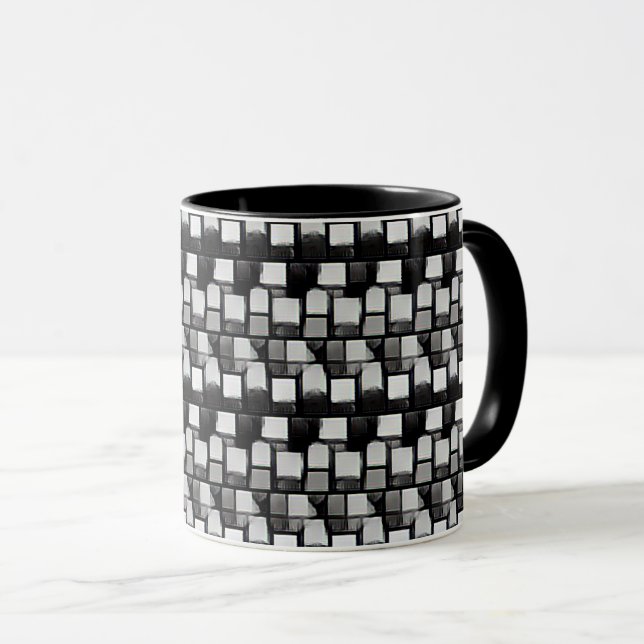 Abstract pattern design 1201 in grey shades - Mug (Front Right)
