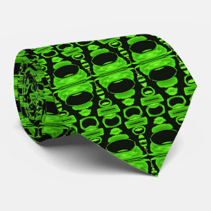 Abstract Pattern Dividers 02 Green and Black Tie