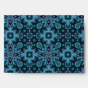 Abstract Pattern Floral Art Blue Envelopes