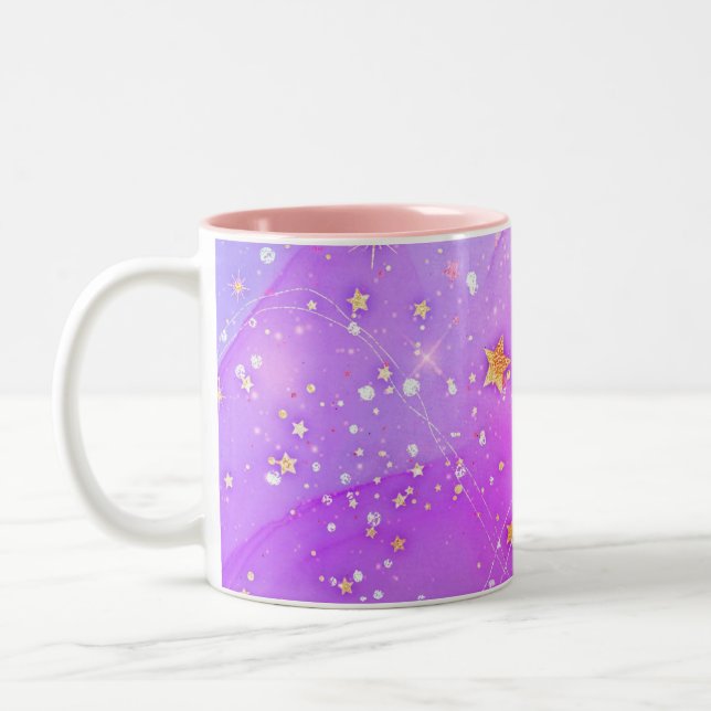 abstract pattern galaxy Two-Tone Coffee Mug (Left)