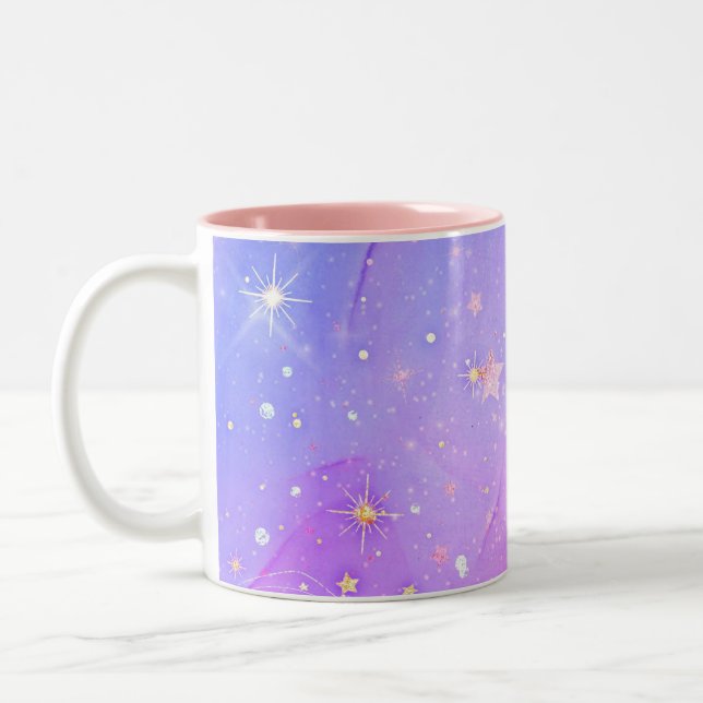 abstract pattern galaxy Two-Tone Coffee Mug (Left)