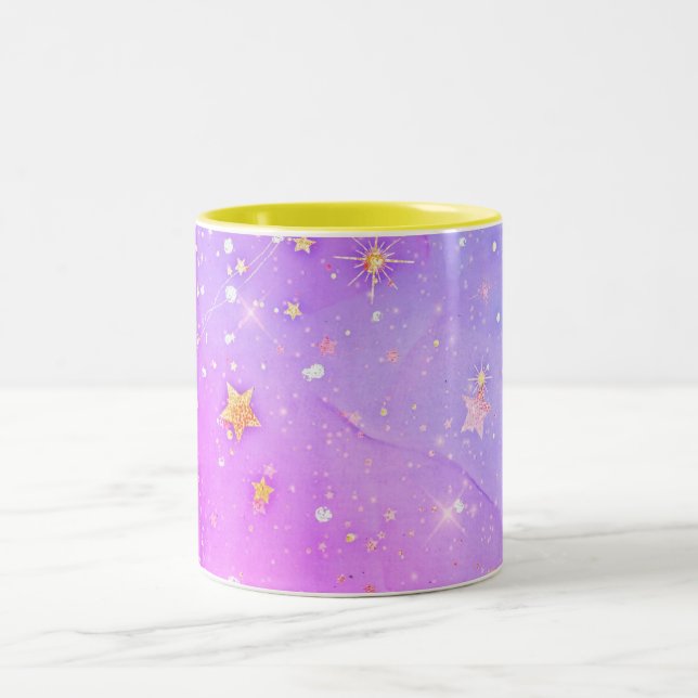abstract pattern galaxy Two-Tone Coffee Mug (Center)