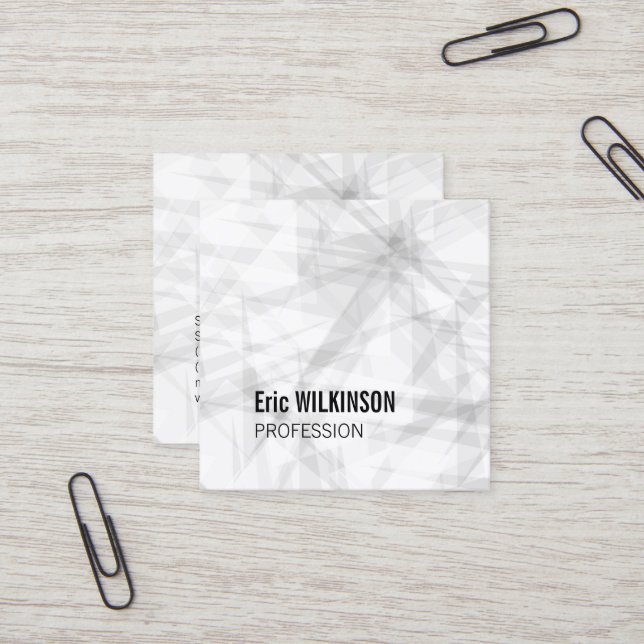 Abstract pattern geometric art square business card (Front/Back In Situ)