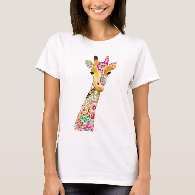 Abstract Pattern Giraffe Women's T Shirts (Front)