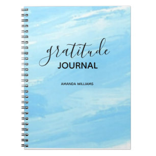 Abstract Pattern Gratitude Journal can edit teal