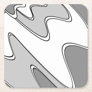 Abstract pattern - grey square paper coaster
