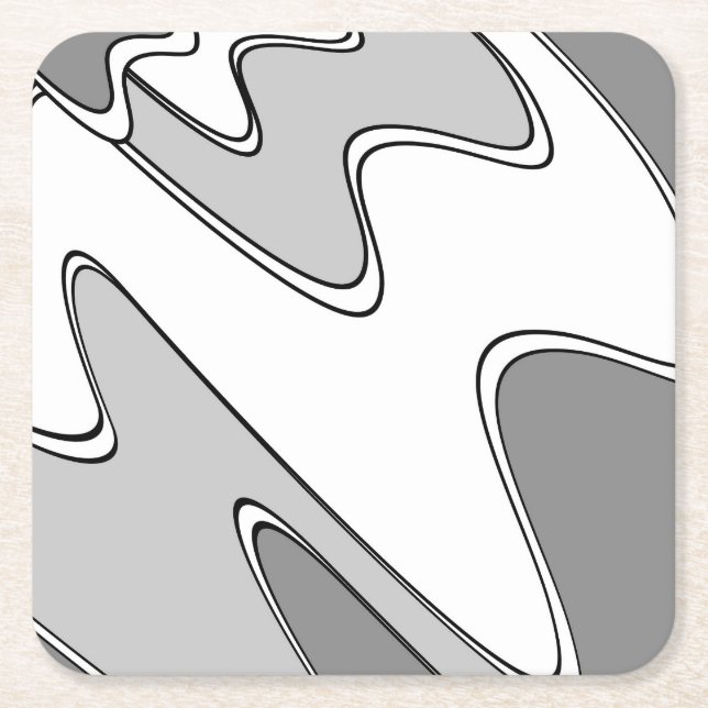 Abstract pattern - grey square paper coaster (Front)