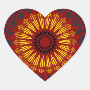 Abstract Pattern Heart Sticker