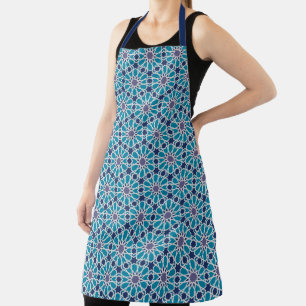 Abstract Pattern In Blue And Grey Apron