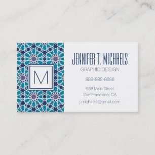 Abstract Pattern In Blue And Grey Business Card