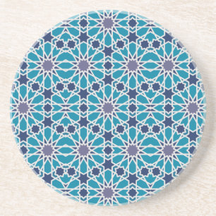 Abstract Pattern In Blue And Grey Coaster