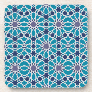 Abstract Pattern In Blue And Grey Coaster