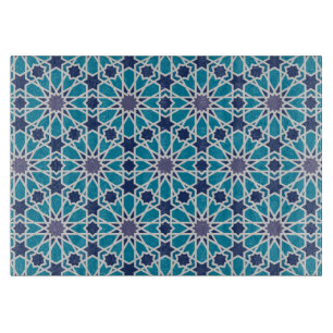 Abstract Pattern In Blue And Grey Cutting Board