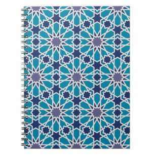 Abstract Pattern In Blue And Grey Notebook