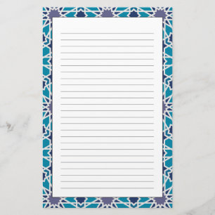 Abstract Pattern In Blue And Grey Stationery
