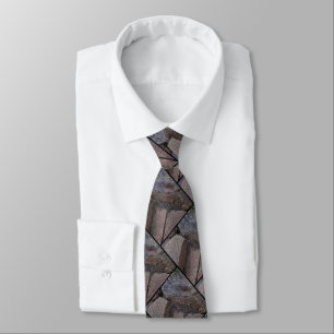 Abstract Pattern in Brown and GrayNeck Tie