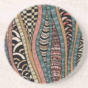 Abstract pattern in ethnic style coaster