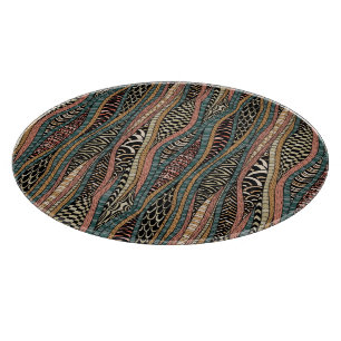 Abstract pattern in ethnic style cutting board