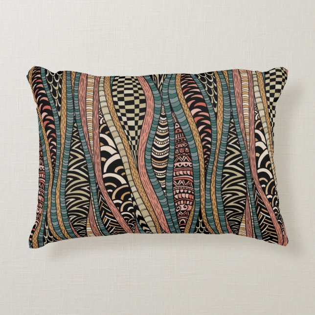 Abstract pattern in ethnic style decorative cushion (Front)