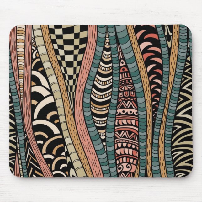 Abstract pattern in ethnic style mouse mat (Front)