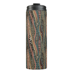 Abstract pattern in ethnic style thermal tumbler