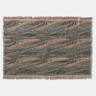 Abstract pattern in ethnic style throw blanket