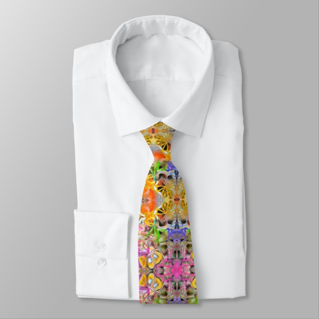Abstract Pattern in Multi-colours Neck Tie (Tied)