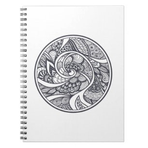 Abstract Pattern In Zen-Doodle Style Notebook