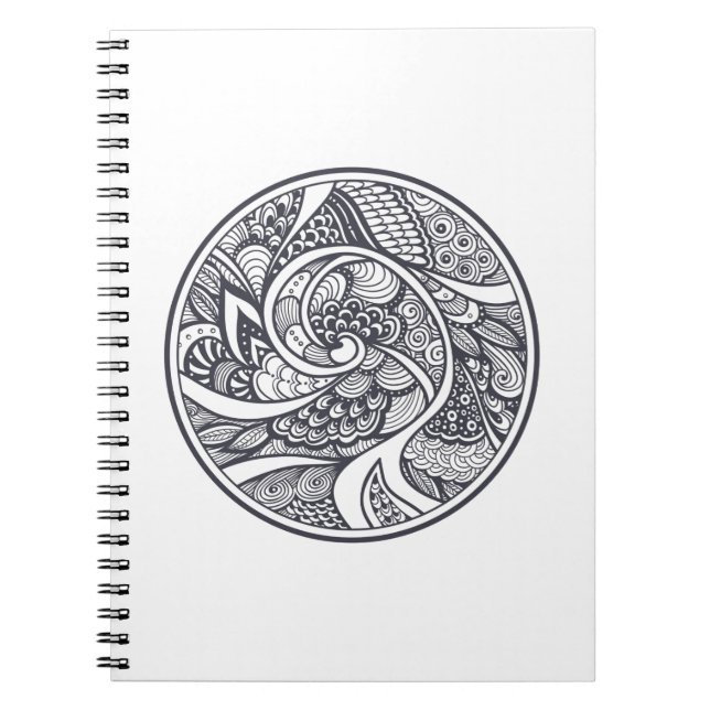 Abstract Pattern In Zen-Doodle Style Notebook (Front)