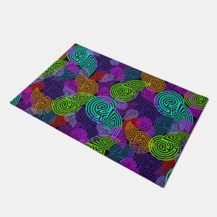 Abstract Pattern - labyrinths coloured + your back Doormat