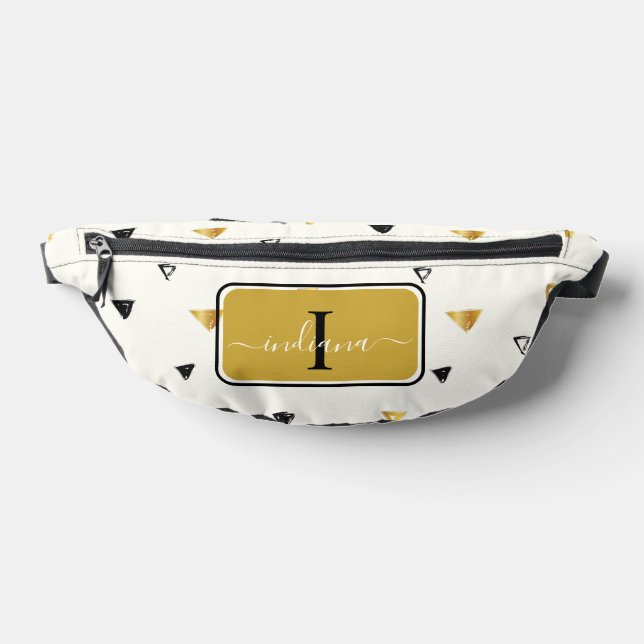 Abstract Pattern Monogram Script Modern Custom Bum Bags (Lay Down)