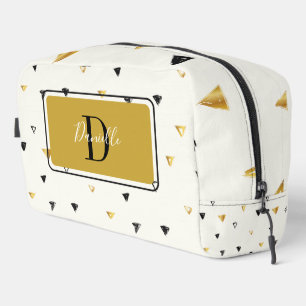 Abstract Pattern Monogram Script Modern Custom Dopp Kit