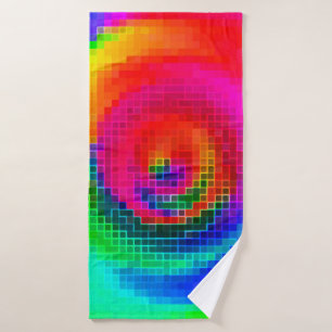 abstract pattern, multicolored geometric wallpaper bath towel