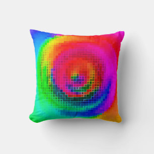 abstract pattern, multicolored geometric wallpaper cushion