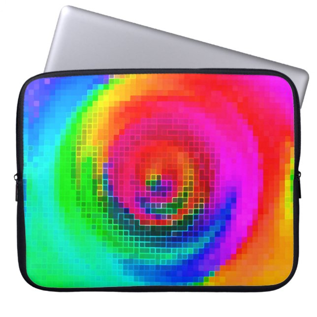 abstract pattern, multicolored geometric wallpaper laptop sleeve (Front)