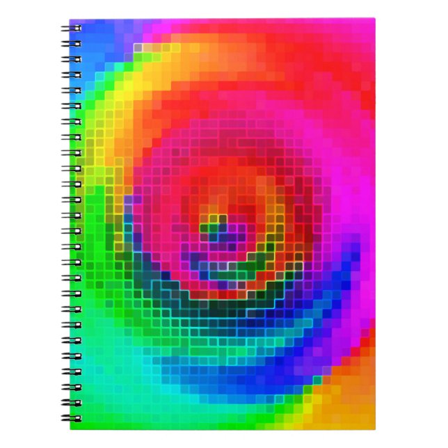 abstract pattern, multicolored geometric wallpaper notebook (Front)