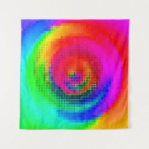 abstract pattern, multicolored geometric wallpaper tapestry
