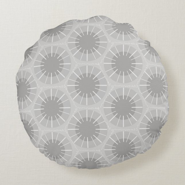 Abstract Pattern of a Michigan Petoskey Stone Round Cushion (Back)