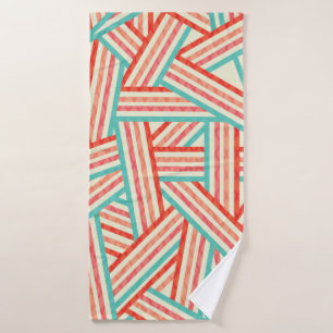 Abstract pattern of coloured stripes bath towel