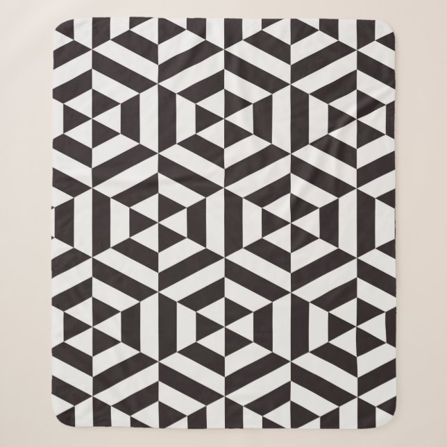 Abstract pattern of geometric hexagon seamless pat sherpa blanket (Front)