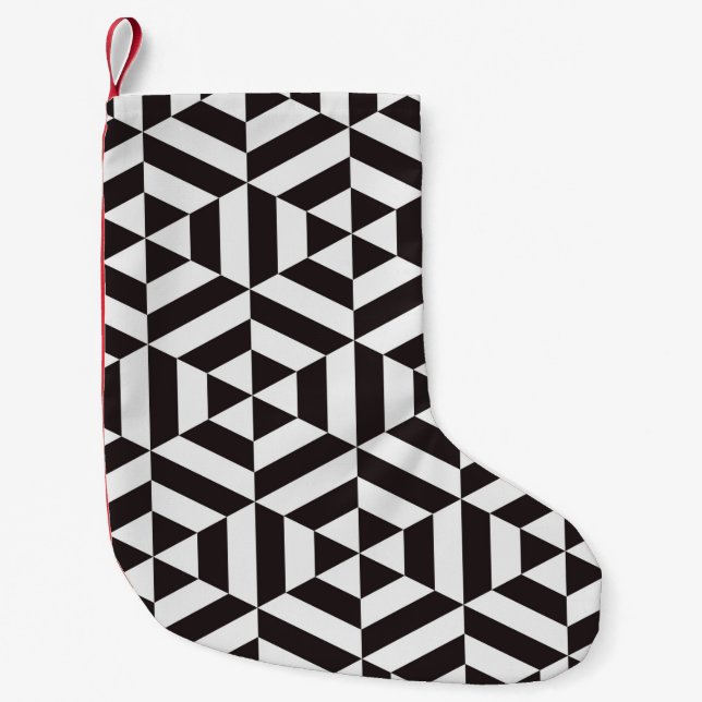 Abstract pattern of geometric hexagon seamless pat small christmas stocking (Front)