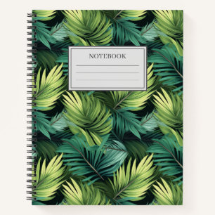 Abstract pattern of palm leaves notebook