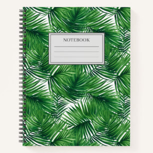 Abstract pattern of the palm tree leaves notebook