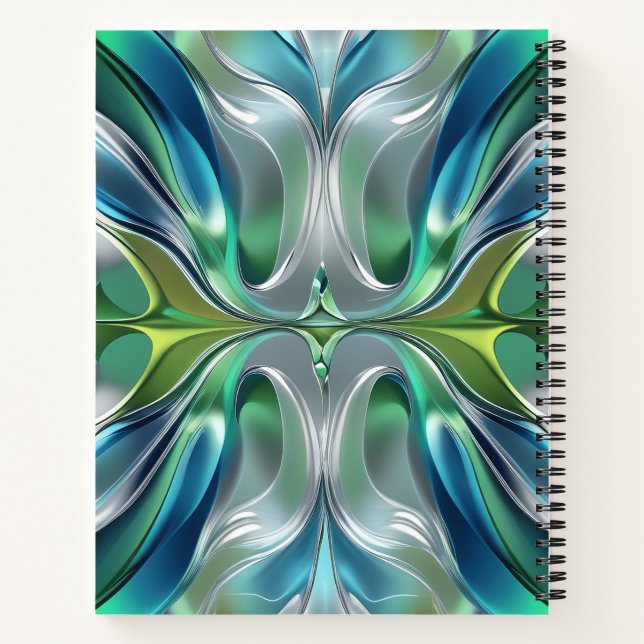 Abstract pattern of water waves notebook (Back)